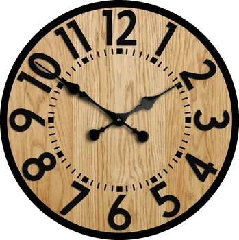 Hodiny Dřevěné nástěnné hodiny Berlin 49 cm černé/hnědé