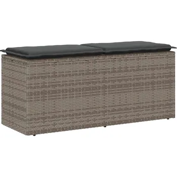 Zahradní lavice Zahradní lavice s poduškou šedá 110x40x44 cm polyratan