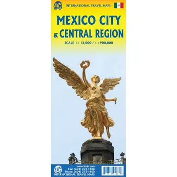 ITMB Publishing mapa Mexico central 1:1,2 mil. and Mexico City 1:12,5 t.