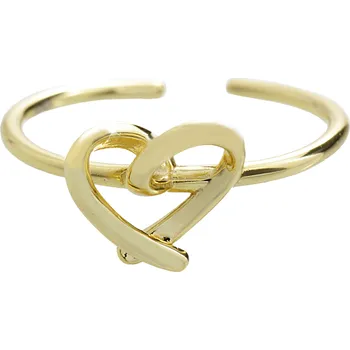 Prsten JSB bijoux s.r.o. Pozlacený stříbrný prsten mini překřížené srdce kovové bez krystalů (Stříbro 925/1000)