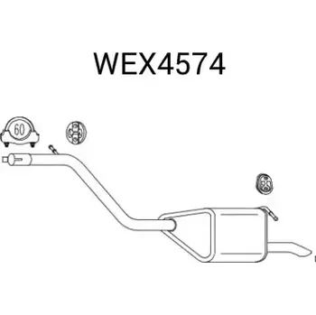 Zadní díl výfuku QWP Zadní tlumič výfuku QWP WEX4574