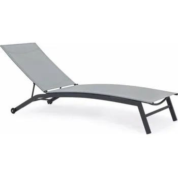 Zahradní lehátko Zahradní lehátko s kolečky šedá, 195 x 90 x 63 cm