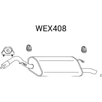 Zadní díl výfuku QWP Zadní tlumič výfuku QWP WEX408