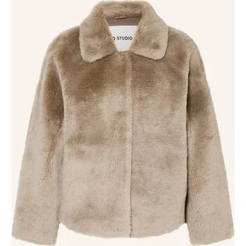 Dámský kabát Iq Studio Dámská Bunda Z Umělé Kožešiny, černošedá, 42