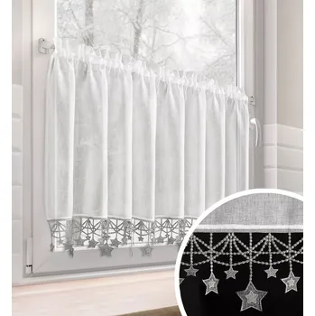 Vánoční dekorační krátká vitrážová záclona do kuchyně STARS II. 150x60 cm MyBestHome