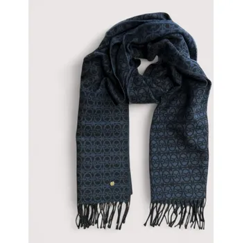 Šála COCCINELLE MONOGRAM WOOL ŠÁLA MULTI BLU DENIM AW25