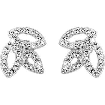 Náušnice JSB bijoux s.r.o. Stříbrné náušnice puzety tři lístky s krystaly Swarovski Crystal (Stříbro 925/1000)