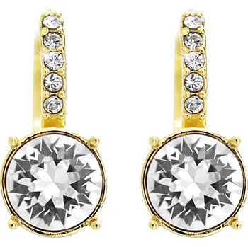 Náušnice JSB bijoux s.r.o. Pozlacené náušnice klapky velký krystal s malými Swarovski Crystal (Stříbro 925/1000)