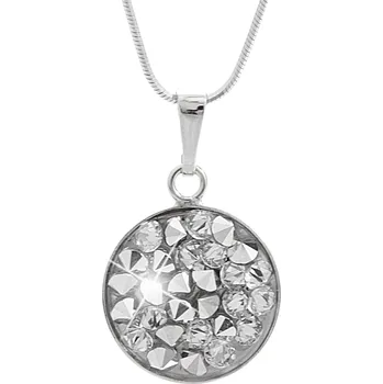 Náhrdelník JSB bijoux s.r.o. Stříbrný náhrdelník s kulatým lůžkem a krystaly Swarovski Crystal (Stříbro 925/1000)