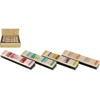 Hračka Teddies Harmonika dřevěná 13cm 4 barvy v blistru (1 ks)