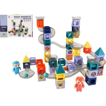 Teddies Kuličková dráha magnetická s figurkami plast 102ks v krabici 49x35x9cm