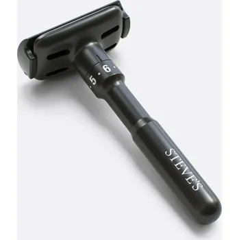 Břitva na holení Steve’s Nastavitelný strojek na holení – kovový bezpečný holicí strojek s možností nastavení úhlu a kompatibilními čepelkami Typ: bez stojánku Nastavitelný holicí strojek s vyměnitelnými čepelkami