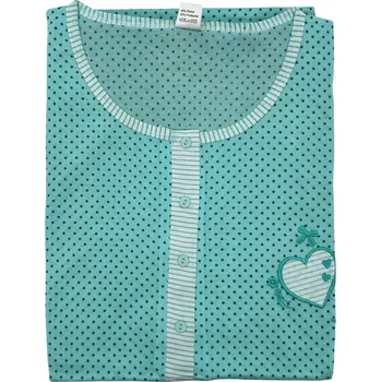 Dámské pyžamo Dámská noční košile s krátkým rukávem NESS Barva: Tyrkysová, Velikost: 4XL