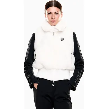 Dámský kabát EA7 EMPORIO ARMANI SKI CORTINA VEST ECO-FUR WOMAN WHITE Velikost: S