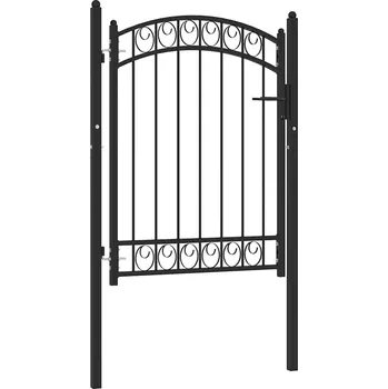 branka Zahradní branka s obloukem ocelová 100 x 125 cm černá