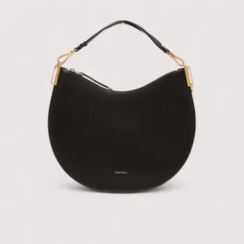 Kabelka COCCINELLE SUNUP LARGE KOŽENÁ KABELKA NOIR/COGNAC SS26