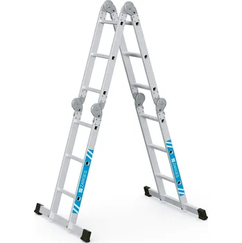 Žebřík ZARGES Multitec M mnohoúčelový 4-dílný žebřík , 42379, Výška jako prac. plošina (m): 0,99