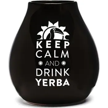 Mate Green Keramická kalabasa, Černá Keep Calm, 350 ml
