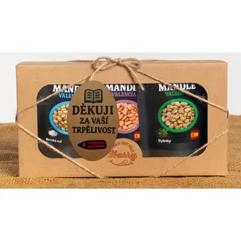 Dárková krabička Dárková sada Španělských mandlí bylinky+uzené+mořská sůl děkuji za Vaši trpělivost (Dárková sada Španělských mandlí bylinky+uzené+mořská sůl děkuji za Vaši trpělivost)