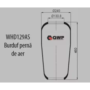 QWP Měch pneumatického odpružení QWP WHD129AS