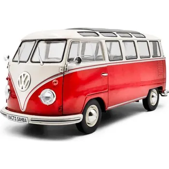 autíčko 1:18 VOLKSWAGEN T1 SAMBA ČERVENÁ / BÍLÁ 1962 - SOLIDO