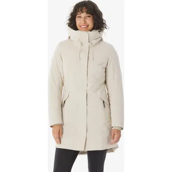 Dámská bunda QUECHUA Dámská turistická nepromokavá zimní parka NH 500 L BÉŽOVÁ|BÍLÁ