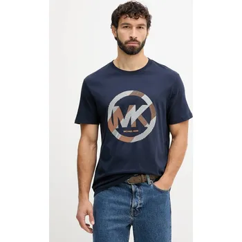 Pánské tričko Bavlněné tričko Michael Kors pánské, tmavomodrá barva, s potiskem, CF552TWFV4 59X, vel. S