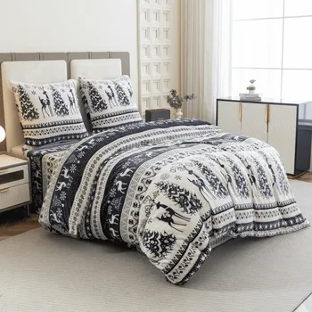 Povlečení Mikroplyšové povlečení WINTER DEER šedé Rozměr povlečení: 70 x 90 cm | 140 x 220 cm