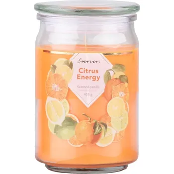 Svíčka Vonná svíčka Emocio Sklo 93x142 mm se skleněným víčkem Vanilla, Lavender,Cotton, Black Cherry, Citrus Energy, Tropical Coconut, Cinnamon, Christmas Apple, Golden Wings a další......... Varianta: Citrus Energy