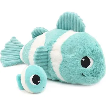 plyšák PTIPOTOS Plyšová ryba Bigou modrá - máma s miminkem