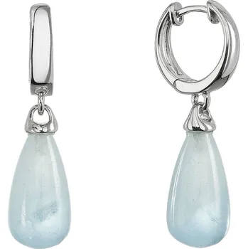 Šperk EVOLUTION GROUP CZ Stříbrné visací náušnice kapky s pravým akvamarínem - 11733.3