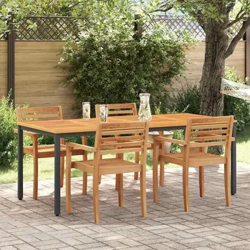 Zahradní stůl Venkovní stoly Přírodní a černá 200 x 90 x 75 cm