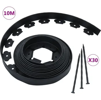 Zahradní obrubník Flexibilní trávníkový lem se 30 kolíky 10 m 5 cm