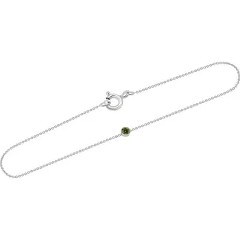 Náramek Platinový minimalistický náramek se zeleným diamantem Bonato