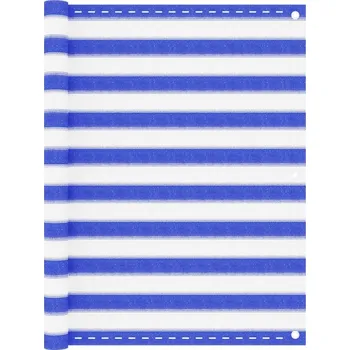 Slunečník vidaXL Balkonová zástěna 120 x 400 cm HDPE [310917] Barva: Modro-bílá