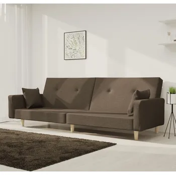 Obývací pokoj vidaXL 2místná rozkládací pohovka se 2 polštáři textil [375745] Barva: taupe