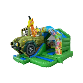 Skákací hrad Skákací Hrad se skluzavkou | EU výroba | 4,6 x 3,7m - 3D | Safari