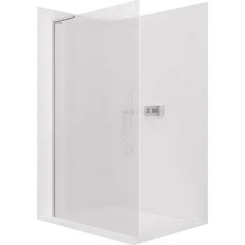 Cerano Sprchová zástěna Walk-in Onyx L-levá vzpěra, 8 mm, chrom, rýhované sklo, 140x200 cm, CER-8050BD868