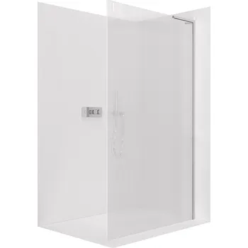 Cerano Sprchová zástěna Walk-in Onyx L-pravá vzpěra, 8 mm, chrom, rýhované sklo, 100x200 cm, CER-8050BD1056