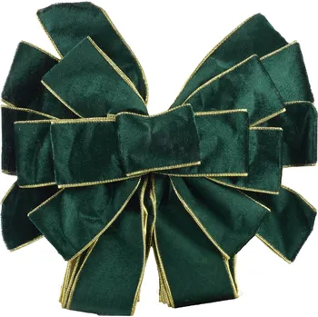 Vánoční dekorace Vánoční dekorativní mašle Santa Lila 32x130 cm láhvově zelená