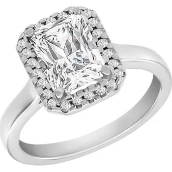 Prsten Zásnubní prsten z platiny s emerald moissanitem Valma