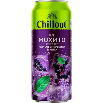 Limonáda Koktejl Mojito Černý rybíz a máta Alk 0% 0,45l Chillout