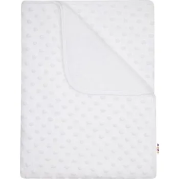 Dětská deka Baby Nellys Dětská luxusní oboustranná deka s minky 80 x 90 cm bílá