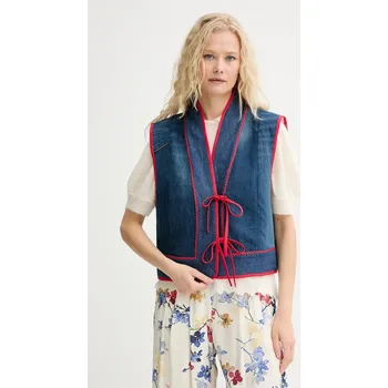 Dámská vesta Vesta Renewed creative upcycling kamizelka.letnia modrá 57X, vel. M/L