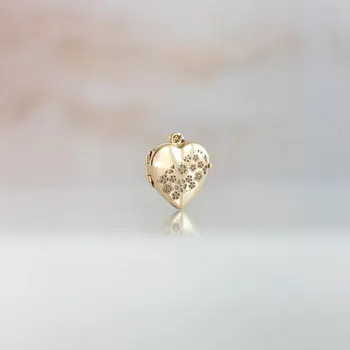 Přívěsek Lillian Vassago Lillian Vassago Zlatý přívěsek medailonek srdce s květinami LLV22-GP093 Zlatá