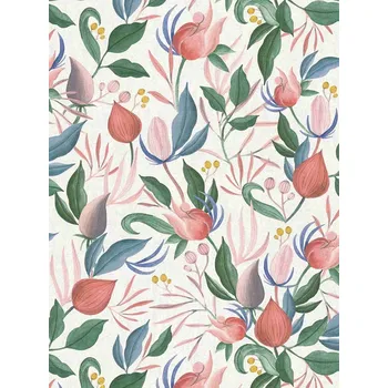 A.S. Création | Vliesová tapeta na zeď COSMO Living 79062-5 | 0,53 x 10,05 m | krémová, zelená, růžová, modrá + Krémová, zelená, růžová, modrá vliesová tapeta na stěnu 790625 v rozměru 0,53 x 10,05 m