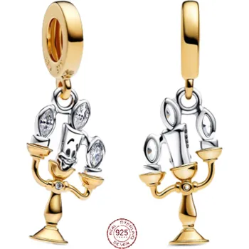 Přívěsek Charm Sterlingové stříbro 925 Disney, Kráska a zvíře, Lumière – kouzelný svícen, přívěsek na náramek film