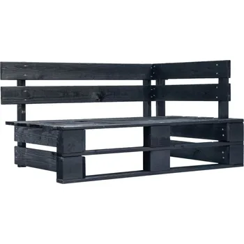 Zahradní lavice Zahradní rohová lavice z palet dřevo černá