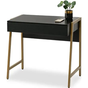 Psací stůl Psací stůl se šuplíkem ARGI - zlatý / černý