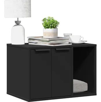 Skříňka na kočičí záchod černá 60 x 40 x 40 cm kompozitní dřevo